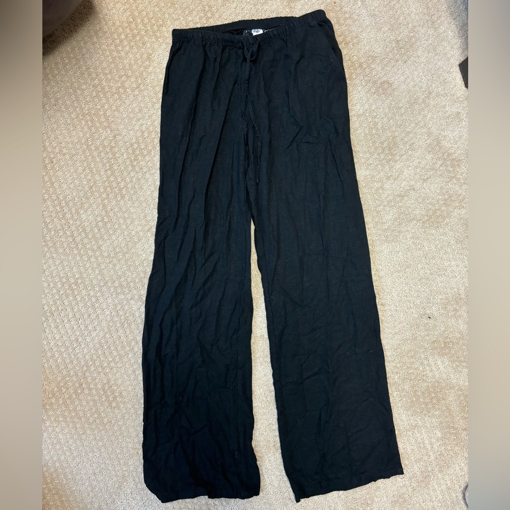 H&M Black Linen Pants